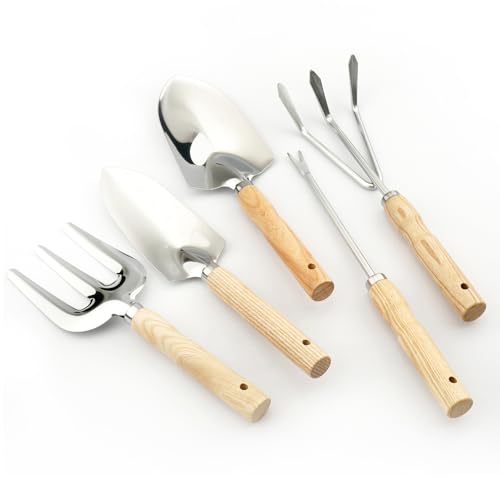 SHIKORI Garden Tool Set,5 Pcs Gardening Tool Set with Weeder Puller