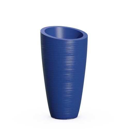 Mayne Modesto 42in Tall Round Modern Planter, Neptune Blue - color: Neptune Blue, size: 42 Inch