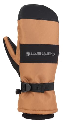 Carhartt Men's Waterproof Insulated Knit Cuff Mitten - color: Brown/Black, size: Large