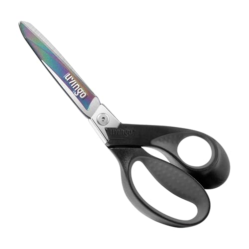 LIVINGO 9" Heavy Duty all Purpose Stainless Steel Scissors, (Grey/Black) - color: Grey