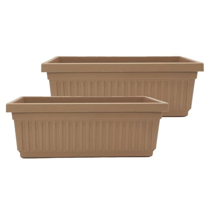 The HC Companies Venetian Window Planter Box, 24 Inch, Sandstone, 2-Pack - color: Sandstone, size: 24", style: Pack of 2