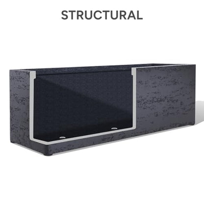 42" Large Rectangular Planter - Handmade Fiberglass Composite - color: Charcoal Gray, size: Large