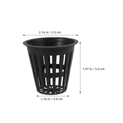 Toddmomy Hydroponic Grow Baskets 5-Pack 2.16X1.96X1.18 in Slotted Mesh Net Cups for Root Aeration Seed Starting Vegetables Orchids Aquaponics Plant Starter Containers