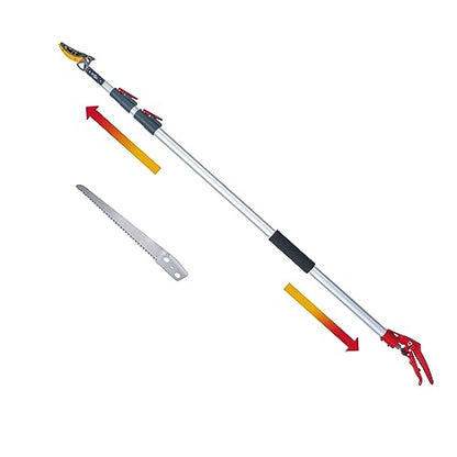 Soft Home 4.6-10 Ft Long Reach Tree Pruner Extendable, Fruit Picker, Telescoping Tree Pruner, Fruit Tree Branch Trimmers Long Handled Pruner, Cut and Hold Pruner
