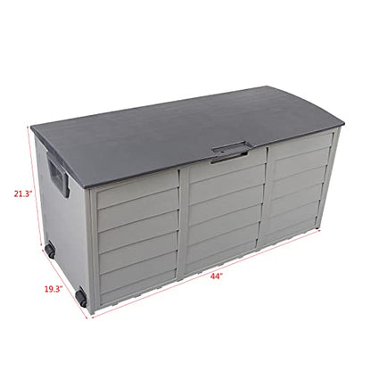 VINGLI 75 Gallon Outdoor Storage Box, Grey - color: Grey