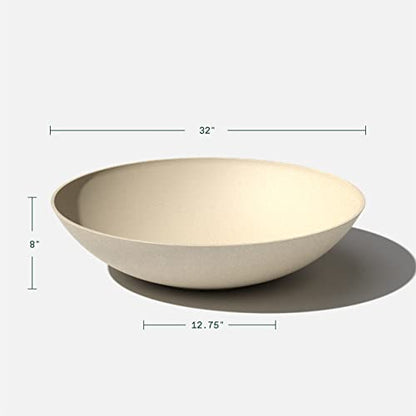 Veradek Mason Series Lane Bowl - Large Outdoor Bowl Planter - color: Sand, size: 8"H x 32"DIA