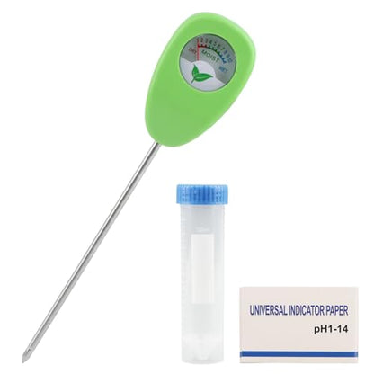 Moisture Meter for Plants, Soil Moisture Meter with pH Strips, No Battery