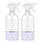 Glass Spray Bottles - 2 Pack 16 oz Clear Spray Bottles with Silicone Sleeve - color: Purple