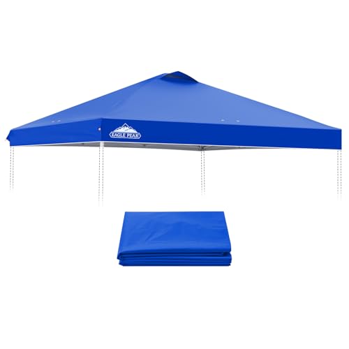 EAGLE PEAK Replacement Canopy Top for Eagle Peak 10x10 Straight Leg Pop Up Canopy Frame Only, Canopy Cover with Air Vent, UPF 50+, Frame NOT Included, Blue
