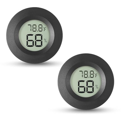 Atogou 2-Pack Mini Hygrometer & Thermometer, Indoor Digital Humidity Meter - color: Black 2-pack