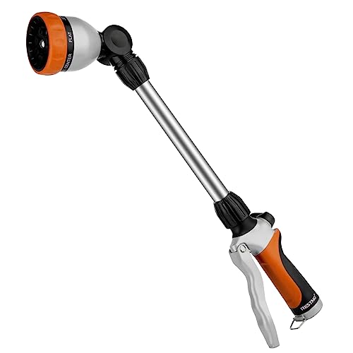 RESTMO Heavy Duty Metal Hose Wand, Watering Wand for Garden Hose - color: Orange