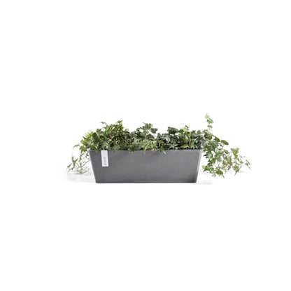 Ecopots Bruges Rectangular Flower Planter, Grey, 21.5" - color: Gray, size: 21.5"