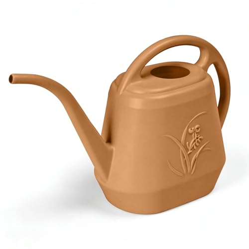 Plastic Watering Can - for Indoor and Outdoor Home Garden Plants - with Long Spout - Copper Color - 1/2 Gallon