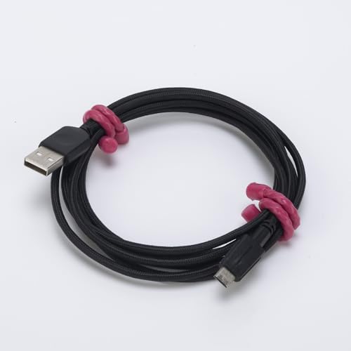 8PCS 4 Inch Silicone Cable Ties, Reusable Bendable Rubber Twist Ties - color: Pink, size: 4in(8pcs)