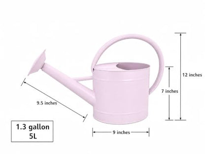 1.3 Gallon Matte Pink Metal Watering Can, Removable Spout - color: Velvet Pink, size: 1.3 Gallon