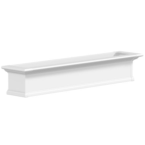 Mayne Yorkshire 60in Self-Watering Rectangular Window Box Planter, White - size: 60in, style: Traditional