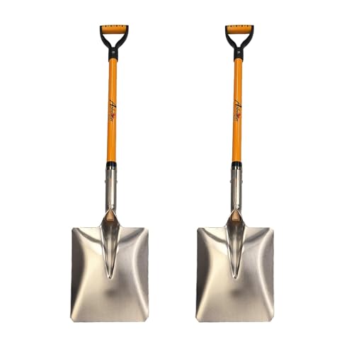 Ashman Snow Shovel with Large Scoop and Heavy Duty Handle (2 Pack) - size: 2 Pack, style: Snow Shovel