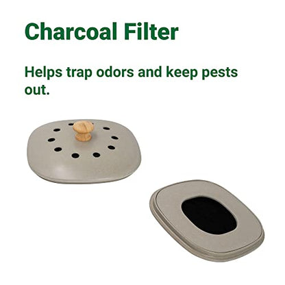 Reotemp Bamboo Fiber Kitchen Compost Bin (Grey)