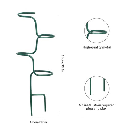 Plant Support Stakes - 3 Pack Durable Metal Trellis for Monstera - color: Green
