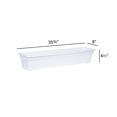 Root & Vessel 16362 Countryside Flower Box Planter, 36-Inch, White. - color: White, size: 36-Inch