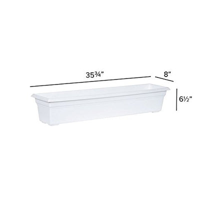 Root & Vessel 16362 Countryside Flower Box Planter, 36-Inch, White. - color: White, size: 36-Inch