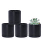 D'vine Dev 4-Pack Ceramic Pots with Saucers, Black, 3.5 in, 94-X-A-2 - color: Black, size: 3.5 Inch
