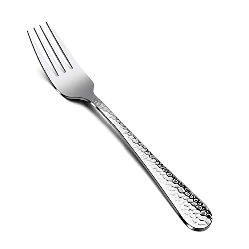 E-far Stainless Steel Hammered Dinner Forks Set of 12, 7.9 Inch - size: 7.9 Inches