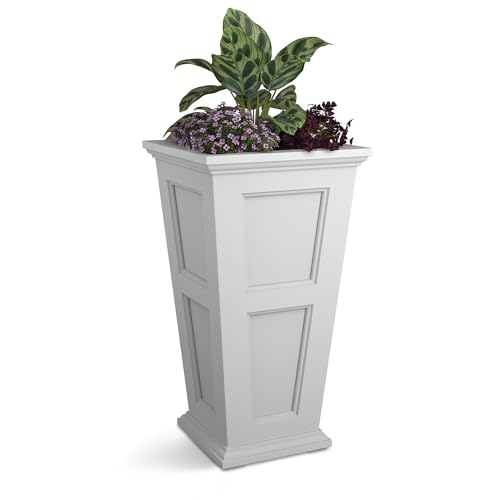 Mayne Fairfield 40in Tall Planter - White - 28in L x 28in W x 28in H - Traditional Style Polyethylene Planter (8801-W) - color: White, size: 40in