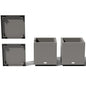 Veradek Block Series Cube Planter & Drip Tray - Square Outdoor Planter Set - color: Gray, size: Small - 2 pack with saucers