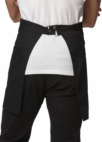 Waist Apron for Men Server Bistro Half 4251BY - color: Black, size: 10 Pack