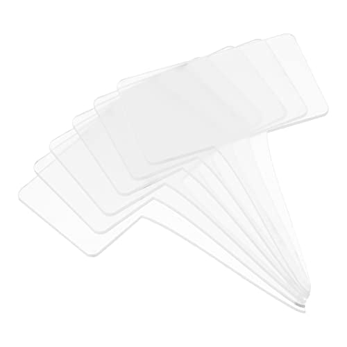 PATIKIL Acrylic Plant Tag, 6 Pack Reusable Rectangle Garden Herb Name Label for Outdoor Patio Flower Grass Bonsai Potting, Transparent