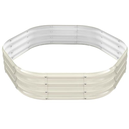 48" Diagonal,17" Tall Steel Hexagon Raised Garden Bed/ Planter Box White - color: Cream White, size: 4FT X 1FT