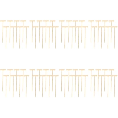 Garneck 64Pcs Mini Zen Garden Rakes Bamboo Sand Rake Set for Desktop Trays - size: 14X3.5CM