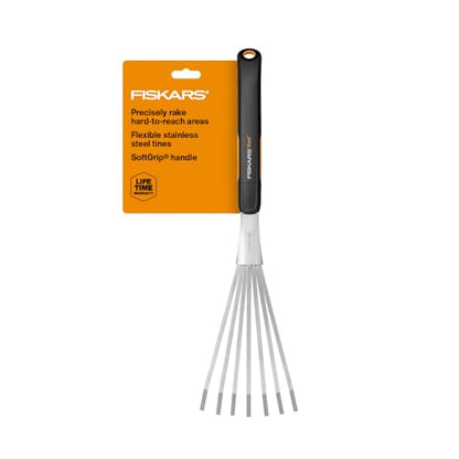 Fiskars Xact Hand Rake, Ergonomic Handle for Heavy Duty Gardening - size: Rake