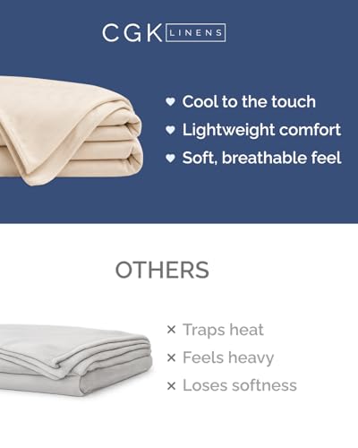 Cooling Blanket for Hot Sleepers - Cold Blanket Queen Size - Beige, 90 x 90 - color: 03 - Beige, size: Full / Queen (90" x 90")