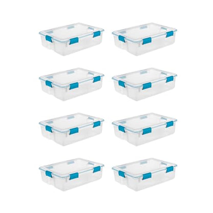 Sterilite Gasket Storage Box with Lids for Home & Office, 37 Quart, 8-Pack - size: 37 Quart, style: 8 Pack