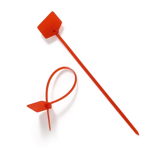 6 in Marker Nylon Cable Ties, Plastic Water Proof Tags, Self-Locking Written-on Cable Marker, Security Seals Label for Cabling, Wire Marking Label, Shipping Hanging Tags - Red/ 100pcs - color: Red, size: Medium