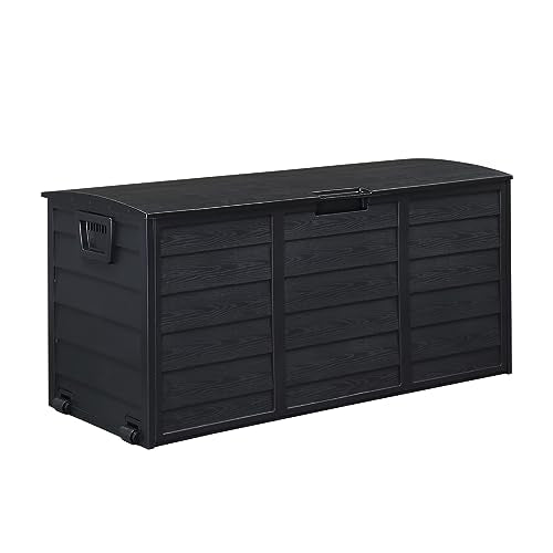 VINGLI 75 Gallon Weatherproof Outdoor Storage Box, Black - color: Black