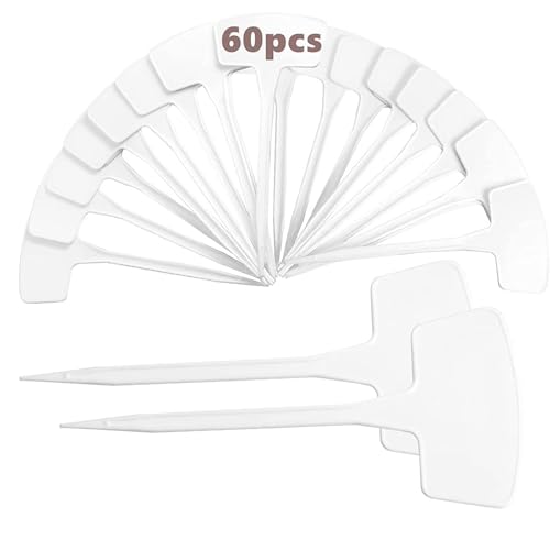 60 PCS 11 Inch Large Plant Labels, Waterproof Plastic Plant Tags, Lengthen T-Type Tags Nursery Garden Labels for Gardens, Greenhouses, Yards