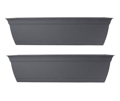 The HC Companies Eclipse Window Planter Box, 24 Inch, Warm Gray, 2-Pack - color: Warm Gray, size: 24" (Pack of 2)