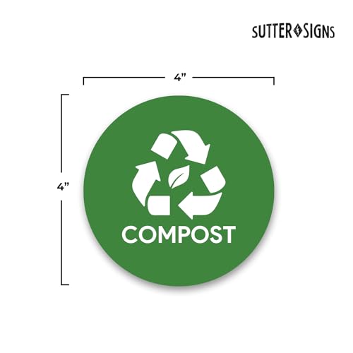 Sutter Signs 3pk Compost Stickers for Trash Can - size: 4" Round