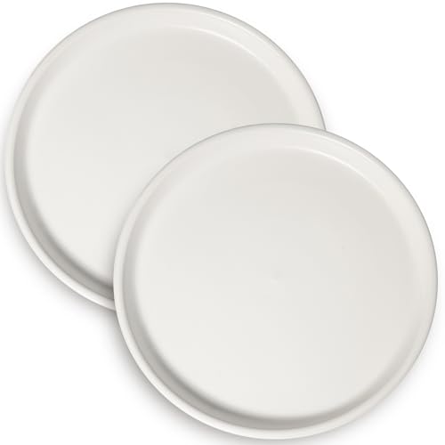 Plant Water Catcher Trays - Ceramic Plant Saucers 12 Inch Plant Trays for Indoors No Holes Plant Drip Trays Drainage Decorative Flower Pot Saucers Large Plant Dishes 2 Pack White - color: White, size: 12 Inch (2 Pack)