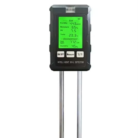 GROW24 Digital Soil Tester, 6-in-1 Moisture Meter with pH, Temperature, Sunlight Intensity for Garden Plants
