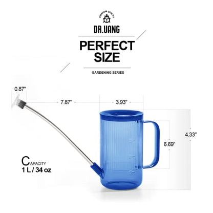 Small Watering Can Indoor Plants with Long Spout (1L, Blue) - color: Blue
