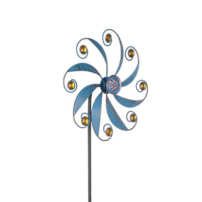 Stargarden Wind Spinner, Metal Outdoor Wind Sculptures & Spinners - color: Small-blue