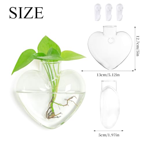 XXXFLOWER Propagation Wall Hanging Vases Planters, 2 Pack Love Water Vases - size: 2 Love Wall Hanging