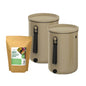 Bokashi Compost Bin + 2 Lbs Bokashi Bran, Kitchen Countertop Composter - color: Cappuccino