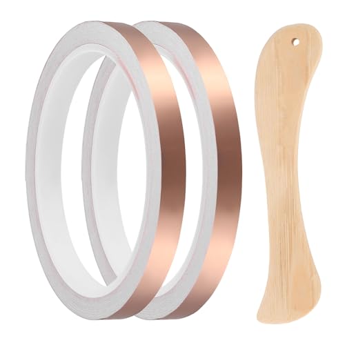 2pcs Copper Foil Tape 0.39" x33FT Single Conductive Adhesive Tape - size: 0.39 Inch x 33 FT