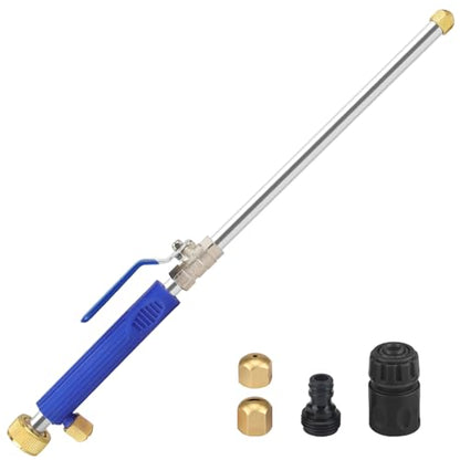 Jet Nozzle for Garden Hose, High Pressure Washer Hose Nozzle, Power Washer Wand with 2 Different Nozzles and Hose Quick Connectors for Car Washing, Garden Cleaning, Patio (Blue) - color: Blue