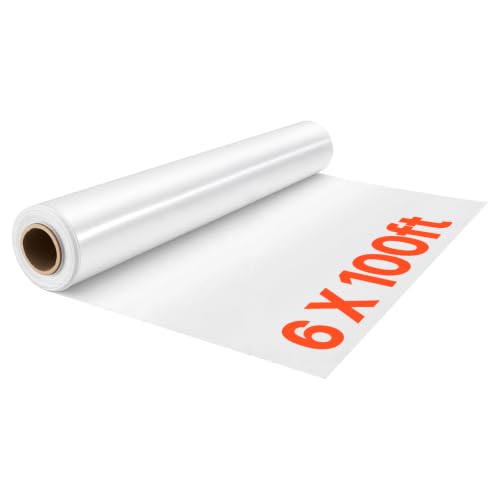 VEVOR Greenhouse Plastic Sheeting 6 x 100 ft 6 Mil Clear Polyethylene Film - size: 6 x 100 ft